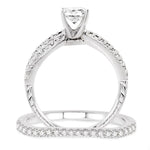 Load image into Gallery viewer, 1 1/5 Ctw Diamond Wedding Set with 1 Ctw Round Cut Engagement Ring and 1/5 Ctw Wedding Band in 14K White Gold