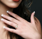 Load image into Gallery viewer, 3/8 Ctw Emerald Shape Engagement Ring with 1/4 Ct Emerald Cut Center Stone in 14K Yellow and White Gold