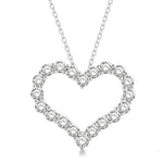 Load image into Gallery viewer, 3 Ctw Heart Shape Round Cut Diamond Pendant With Chain in 14K White Gold
