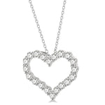 Load image into Gallery viewer, 4 Ctw Heart Shape Round Cut Diamond Pendant With Chain in 14K White Gold