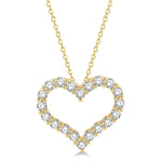 Load image into Gallery viewer, 2 Ctw Heart Shape Round Cut Diamond Pendant With Chain in 14K Yellow Gold