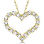 Load image into Gallery viewer, 2 Ctw Heart Shape Round Cut Diamond Pendant With Chain in 14K Yellow Gold