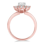 Load image into Gallery viewer, 5/8 Ctw Marquise Shape Oval, Baguette and Round Cut Diamond Semi-Mount Engagement Ring in 14K Rose and White Gold