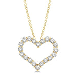 Load image into Gallery viewer, 4 Ctw Heart Shape Round Cut Diamond Pendant With Chain in 14K Yellow Gold
