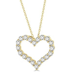 Load image into Gallery viewer, 4 Ctw Heart Shape Round Cut Diamond Pendant With Chain in 14K Yellow Gold