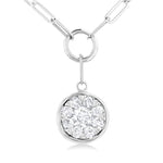 Load image into Gallery viewer, 1/4 Ctw Lovebright Circular Shape Round Cut Diamond Paperclip Necklace in 14K White Gold
