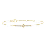 Load image into Gallery viewer, 1/10 Ctw Round Cut Diamond Horizontal Bar Fashion Chain Bracelet in 10K Yellow Gold