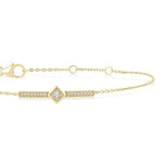 Load image into Gallery viewer, 1/10 Ctw Round Cut Diamond Horizontal Bar Fashion Chain Bracelet in 10K Yellow Gold