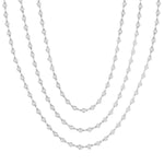 Load image into Gallery viewer, 15 Ctw Bezel Set Round Cut Diamond Layered 60-Inch Necklace in 14K White Gold