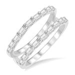 Load image into Gallery viewer, 3/4 Ctw Baguette Diamond Insert Ring in 14K White Gold
