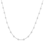 Load image into Gallery viewer, 2 Ctw Bezel Set Round Cut Diamond Station Necklace in 14K White Gold