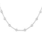 Load image into Gallery viewer, 2 Ctw Bezel Set Round Cut Diamond Station Necklace in 14K White Gold