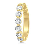 Load image into Gallery viewer, 1 1/2 Ctw Prong Set Round Cut Diamond Hoop Earrings in 14K Yellow gold