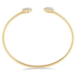 Load image into Gallery viewer, 5/8 Ctw Lovebright Round Open Cuff Diamond Bangle in 14K Yellow and White Gold