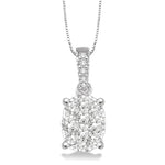 Load image into Gallery viewer, 1/3 Ctw Oval Shape Diamond Lovebright Pendant in 14K White Gold with Chain