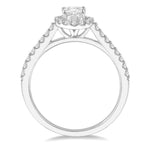 Load image into Gallery viewer, 1 1/10 Ctw Oval Halo Round Cut Diamond Engagement Ring With 3/4 Ct Oval Cut Center Stone in 14K White Gold