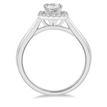 Load image into Gallery viewer, 1/10 Ctw Halo Round Cut Diamond Semi-Mount Engagement Ring in 14K White Gold