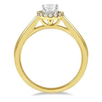 Load image into Gallery viewer, 1/10 Ctw Oval Shape Round Cut Diamond Semi-Mount Engagement Ring in 14K Yellow and White Gold