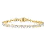 Load image into Gallery viewer, 5 3/4 Ctw Mixed Shape Cut Diamond Fashion Bracelet in 14K Yellow Gold