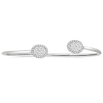 Load image into Gallery viewer, 5/8 Ctw Oval Shape Lovebright Open Cuff Diamond Bangle in 14K White Gold