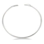 Load image into Gallery viewer, 1/20 Ctw Circular Open Arrow Round Cut Diamond Cuff Bangle in Sterling Silver