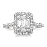Load image into Gallery viewer, 1/2 Ctw Baguette & Round Cut Fusion Diamond Ring in 14K White Gold