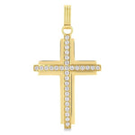 Load image into Gallery viewer, 1 Ctw Round Cut Diamond Cross Pendant in 14K Yellow Gold