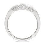 Load image into Gallery viewer, 1/4 Ctw Curved Center Baguette and Round Cut Diamond Wedding Band in 14K White Gold