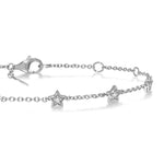Load image into Gallery viewer, 1/6 Ctw Star Shape Mount Round Cut Diamond Station Bracelet in 10K White Gold