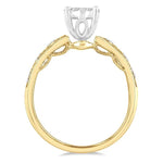 Load image into Gallery viewer, 3/8 Ctw Open Marquise Lattice Lovebright Round Cut Diamond Engagement Ring in 14K Yellow and White Gold