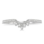 Load image into Gallery viewer, 1/5 Ctw Crown Arch Round Cut Diamond Wedding Band in 14K White Gold