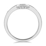 Load image into Gallery viewer, 1/5 Ctw Crown Arch Round Cut Diamond Wedding Band in 14K White Gold