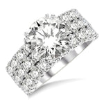 Load image into Gallery viewer, 2 5/8 Ctw Triple Row Round Cut Diamond Semi-Mount Engagement Ring in 14K White Gold