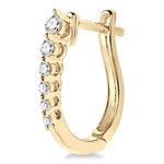 Load image into Gallery viewer, 1/4 Ctw Journey Hoop Earrings in 14K Yellow Gold