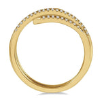 Load image into Gallery viewer, 1/4 Ctw Open-End Round Cut Diamond Fashion Ring in 10K Yellow Gold