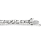 Load image into Gallery viewer, 4 Ctw Round Cut Diamond Tennis Tulip Bracelet in 14K White Gold