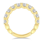 Load image into Gallery viewer, 2 Ctw Lattice Round Cut Diamond Wedding Band in 14K Yellow Gold