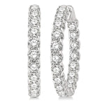 Load image into Gallery viewer, 10 Ctw Inside-Out Round Cut Diamond Hoop Earrings in 14K White Gold