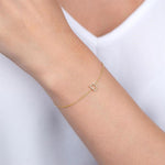 Load image into Gallery viewer, 1/20 Ctw Initial 'C' Round Cut Diamond Bracelet in 10K Yellow Gold
