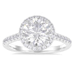 Load image into Gallery viewer, 1/2 Ctw Circular Shape Round Cut Diamond Halo Semi-Mount Engagement Ring in 14K White Gold