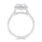 Load image into Gallery viewer, 1/2 Ctw Circular Shape Round Cut Diamond Halo Semi-Mount Engagement Ring in 14K White Gold