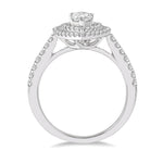Load image into Gallery viewer, 1/2 Ctw Pear Shape Engagement Ring with 1/4 Ct Pear Cut Center Stone in 14K White Gold
