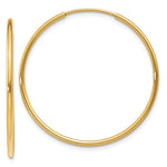 Load image into Gallery viewer, 14k 1.2x30mm Polished Endless Tube Hoop Earrings