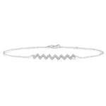 Load image into Gallery viewer, 1/5 Ctw Zig-Zag Round Cut Diamond Link Chain Bracelet in 10K White Gold