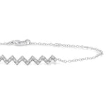 Load image into Gallery viewer, 1/5 Ctw Zig-Zag Round Cut Diamond Link Chain Bracelet in 10K White Gold