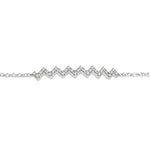 Load image into Gallery viewer, 1/5 Ctw Zig-Zag Round Cut Diamond Link Chain Bracelet in 10K White Gold