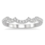Load image into Gallery viewer, 1/4 Ctw Curvy Round Cut Diamond Wedding Band in 14K White Gold