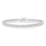 Load image into Gallery viewer, 10 Ctw Round Cut Diamond Tennis Bracelet in 14K White Gold