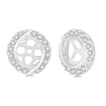Load image into Gallery viewer, 1/4 Ctw Round Cut Diamond Jacket Earrings in 14K White Gold
