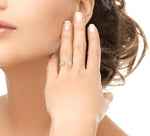 Load image into Gallery viewer, 1/2 Ctw Round and Oval Shape Diamond Lovebright Ring in 14K Yellow and White Gold